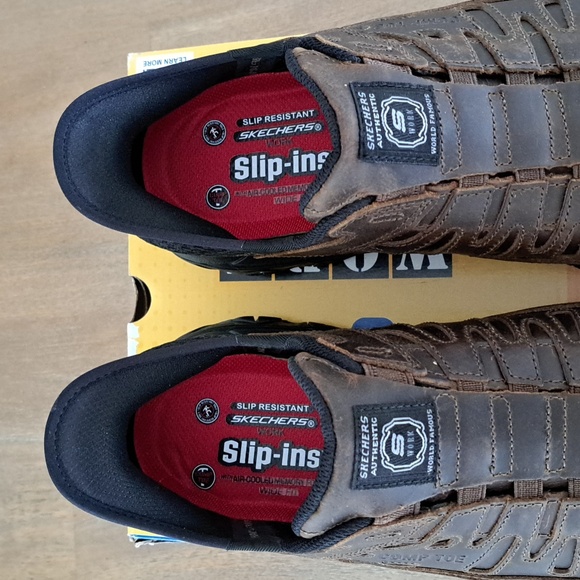 Skechers Holdredge-Ryker Slip-On Work Shoes - Color: Dark Brown - Size: Men 12 W - Picture 5 of 12